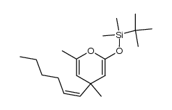 2-[(tert-butyldimethylsilyl)oxy]-4,6-dimethyl-4-[(Z)-1-hexenyl]-4H-pyran Structure