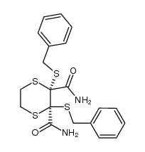 2,3-bis(benzylthio)-2,3-dicarbamoyl-1,4-dithiacyclohexane结构式