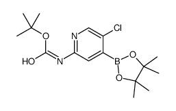 2-(TERTBUTYLOXYCARBONYLAMINO)-5-CHLOROPYRIDINE-4-BORONIC ACID PINACOL ESTER结构式