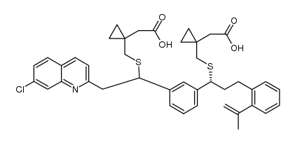 2-(1-((((1R)-1-(3-(1-(((1-(carboxymethyl)cyclopropyl)methyl)thio)-2-(7-chloroquinolin-2-yl)ethyl)phenyl)-3-(2-(prop-1-en-2-yl)phenyl)propyl)thio)methyl)cyclopropyl)acetic acid Structure