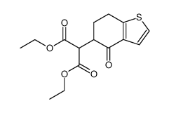 4,5,6,7-tetrahydro-4-oxo-benzothiophene-5-malonic acid diethyl ester结构式