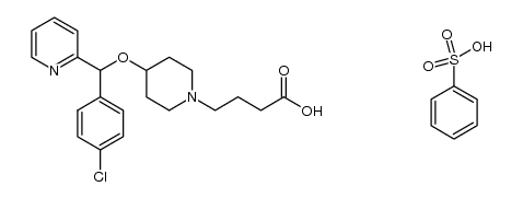 4-(4-((4-Chlorophenyl)(pyridin-2-yl)methoxy)piperidin-1-yl)butanoicacidcompoundwithbenzenesulfonicacid(1:1) Structure