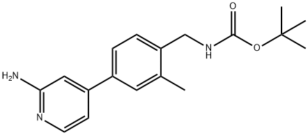 tert-Butyl (4-(2-aminopyridin-4-yl)-2-methylbenzyl)carbamate Structure