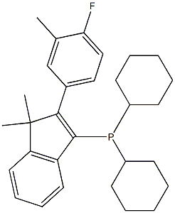 dicyclohexyl[2-(4-fluoro-3-methylphenyl)-1,1-dimethyl-1H-inden-3-yl]Phosphine Structure