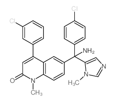 2(1H)-Quinolinone,6-[amino(4-chlorophenyl)(1-methyl-1H-imidazol-5-yl)methyl]-4-(3-chlorophenyl)-1-methyl- Structure