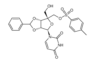 2',3'-O-benzylidene-4'-(p-toluenesulfonyloxymethyl)uridine结构式