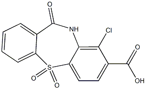 9-chloro-11-oxo-10,11-dihydrodibenzo[b,f][1,4]thiazepine-8-carboxylic acid 5,5-dioxide结构式