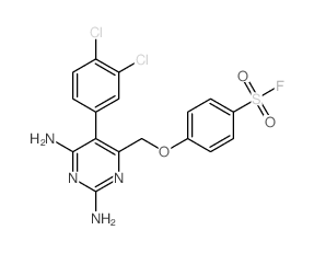 Benzenesulfonylfluoride, 4-[[2,6-diamino-5-(3,4-dichlorophenyl)-4-pyrimidinyl]methoxy]-结构式