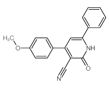 3-Pyridinecarbonitrile,1,2-dihydro-4-(4-methoxyphenyl)-2-oxo-6-phenyl-结构式