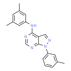 N-(3,5-Dimethylphenyl)-1-(3-methylphenyl)-1H-pyrazolo[3,4-d]pyrimidin-4-amine结构式