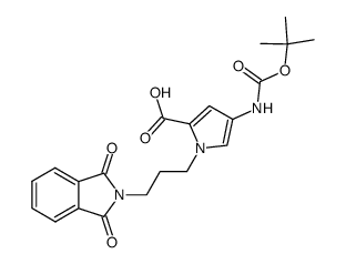 4-[(t-butoxycarbonyl)amino]-1-(phthalimidopropyl)pyrrole-2-carboxylic acid结构式