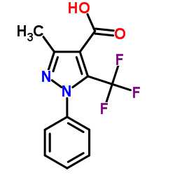 3-Methyl-1-phenyl-5-(trifluoromethyl)-1H-pyrazole-4-carboxylic acid Structure