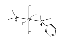 (dimethylphenylphosphine)(dimethyl sulphide)di-iododimethylplatinum(IV) Structure