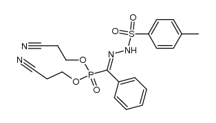 Bis-β-cyanoethyl-benzoylphosphonat-tosylhydrazon Structure