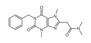 2-(1-benzyl-3,7-dimethyl-2,6-dioxo-2,3,6,7-tetrahydro-1H-purin-8-yl)-N,N-dimethyl-acetamide结构式