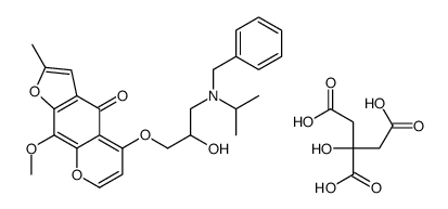 benzyl-[2-hydroxy-3-(9-methoxy-2-methyl-4-oxofuro[3,2-g]chromen-5-yl)oxypropyl]-propan-2-ylazanium,2-(carboxymethyl)-2,4-dihydroxy-4-oxobutanoate Structure