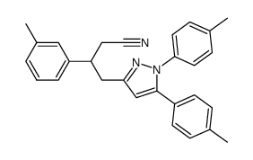 4-(1,5-di-p-tolyl-1H-pyrazol-3-yl)-3-m-tolyl-butyronitrile结构式