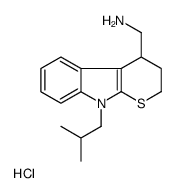 [9-(2-methylpropyl)-3,4-dihydro-2H-thiopyrano[2,3-b]indol-4-yl]methanamine,hydrochloride结构式