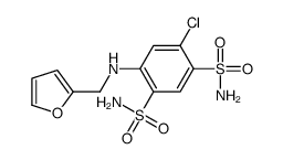 4-chloro-6-(furan-2-ylmethylamino)benzene-1,3-disulfonamide Structure