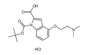 4-(2-N,N-dimethylamino-ethoxy)-1H-boc-indole-2-carboxylic acid hydrochloride结构式