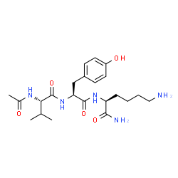 Ac-Val-Tyr-Lys-NH2 trifluoroacetate salt结构式