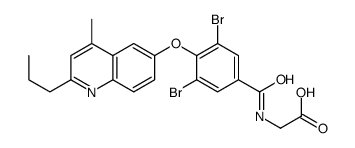 2-[[3,5-dibromo-4-(4-methyl-2-propylquinolin-6-yl)oxybenzoyl]amino]acetic acid结构式