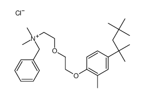 N-Benzyl-N,N-dimethyl-2-(2-(2-methyl-4-(2,4,4-trimethylpentan-2-yl)phenoxy)ethoxy)ethanaminium chloride Structure