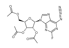 2-fluoro-6-azido-9-(2,3,5-tri-O-acetyl-β-D-ribofuranosyl)purine结构式