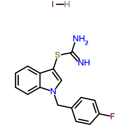 1-(4-Fluorobenzyl)-1H-indol-3-yl carbamimidothioate hydroiodide (1:1) Structure