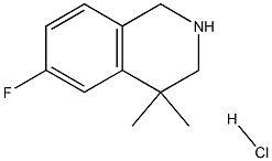 6-fluoro-4,4-dimethyl-1,2,3,4-tetrahydro-isoquinoline hydrochloride结构式