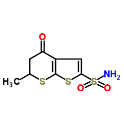 6-Methyl-4-oxo-5,6-dihydro-4H-thieno[2,3-b]thiopyran-2-sulfonamide Structure