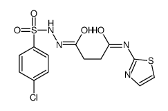 4-[2-(4-chlorophenyl)sulfonylhydrazinyl]-4-oxo-N-(1,3-thiazol-2-yl)butanamide结构式