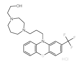 1H-1,4-Diazepine-1-ethanol,hexahydro-4-[3-[2-(trifluoromethyl)-10H-phenothiazin-10-yl]propyl]-,hydrochloride (1:2) Structure