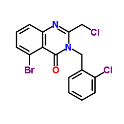 5-Bromo-3-(2-chlorobenzyl)-2-(chloromethyl)-4(3H)-quinazolinone Structure