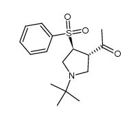 1-((3S,4S)-1-(tert-butyl)-4-(phenylsulfonyl)pyrrolidin-3-yl)ethanone结构式