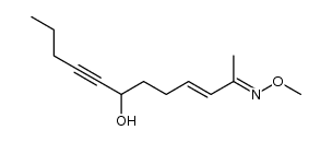 (3E)-7-hydroxydodec-3-en-8-yn-2-one O-methyl oxime Structure