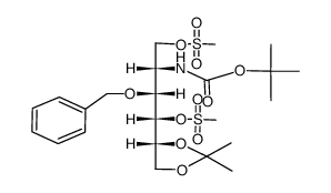 D-Glucitol, 2-deoxy-2-(1,1-dimethylethoxy)carbonylamino-5,6-O-(1-methylethylidene)-3-O-(phenylmethyl)-, 1,4-dimethanesulfonate Structure