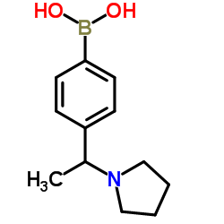 {4-[1-(1-Pyrrolidinyl)ethyl]phenyl}boronic acid结构式