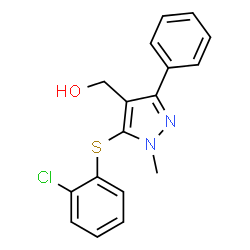 (5-[(2-CHLOROPHENYL)SULFANYL]-1-METHYL-3-PHENYL-1H-PYRAZOL-4-YL)METHANOL Structure