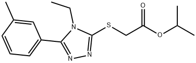 (4-Ethyl-5-m-tolyl-4H-[1,2,4]triazol-3-ylsulfanyl)-acetic acid isopropyl ester structure