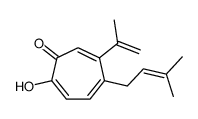 2-Hydroxy-5-(3-methyl-2-butenyl)-4-(1-methylethenyl)-2,4,6-cycloheptatrien-1-one Structure