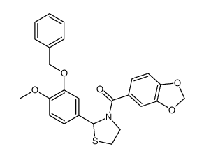 1,3-benzodioxol-5-yl-[2-(4-methoxy-3-phenylmethoxyphenyl)-1,3-thiazolidin-3-yl]methanone Structure