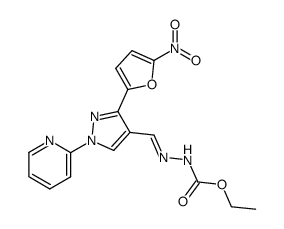 3-(5-nitro-2-furyl)-1-(2-pyridyl)pyrazole-4-carboxaldehyde-ethoxycarbonylhydrazone Structure