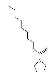 (E)-oct-2-en-1-yl pyrrolidine-1-carbodithioate Structure