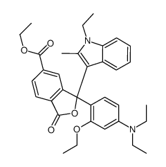 ethyl 3-[4-(diethylamino)-2-ethoxyphenyl]-3-(1-ethyl-2-methyl-1H-indol-3-yl)-1,3-dihydro-1-oxoisobenzofuran-5-carboxylate structure