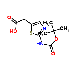 2-(2-((叔丁氧羰基)氨基)噻唑-5-基)乙酸结构式