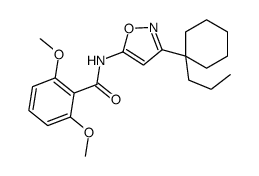 2,6-dimethoxy-N-[3-(1-propylcyclohexyl)-1,2-oxazol-5-yl]benzamide结构式