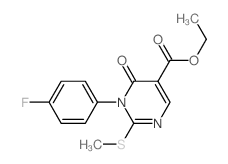 ethyl 1-(4-fluorophenyl)-2-methylsulfanyl-6-oxo-pyrimidine-5-carboxylate结构式