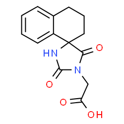 (2,5-Dioxo-3',4'-dihydro-1H,2'H-spiro[imidazolidine-4,1'-naphthalen]-1-yl)acetic acid结构式