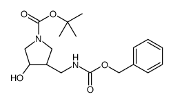 TERT-BUTYL 3-((BENZYLOXYCARBONYLAMINO)METHYL)-4-HYDROXYPYRROLIDINE-1-CARBOXYLATE Structure